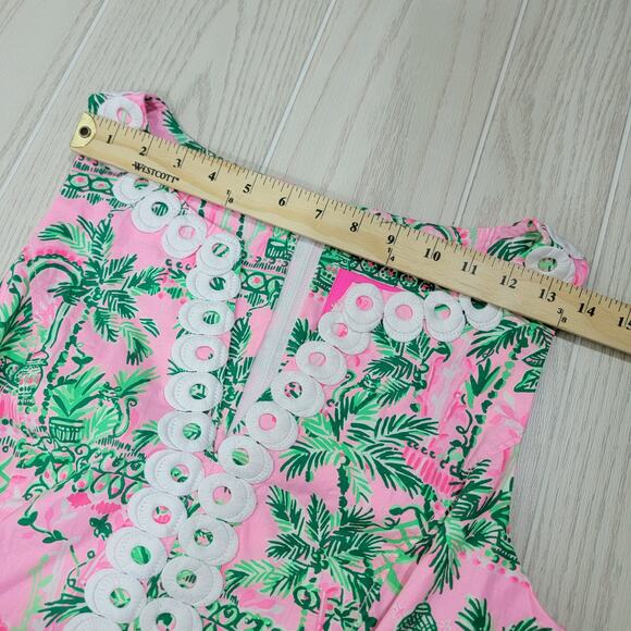 Lilly Pulitzer Shift Dress M Pink Floral Sleeveless Scallop Hem Resort Tropical - Picture 16 of 16